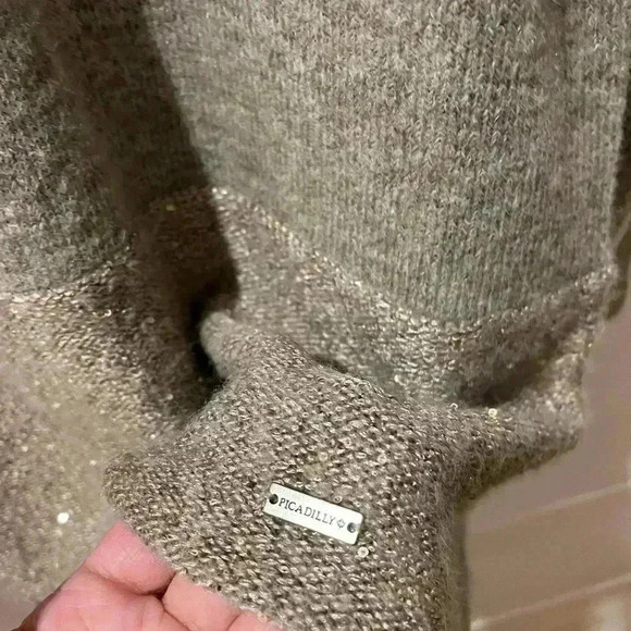 PICCALLY tan knit with gold details size  XL - Picture 5 of 6